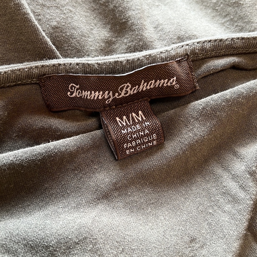 Tommy Bahama Green Ruched Midi Dress (M) - Picture 4 of 5